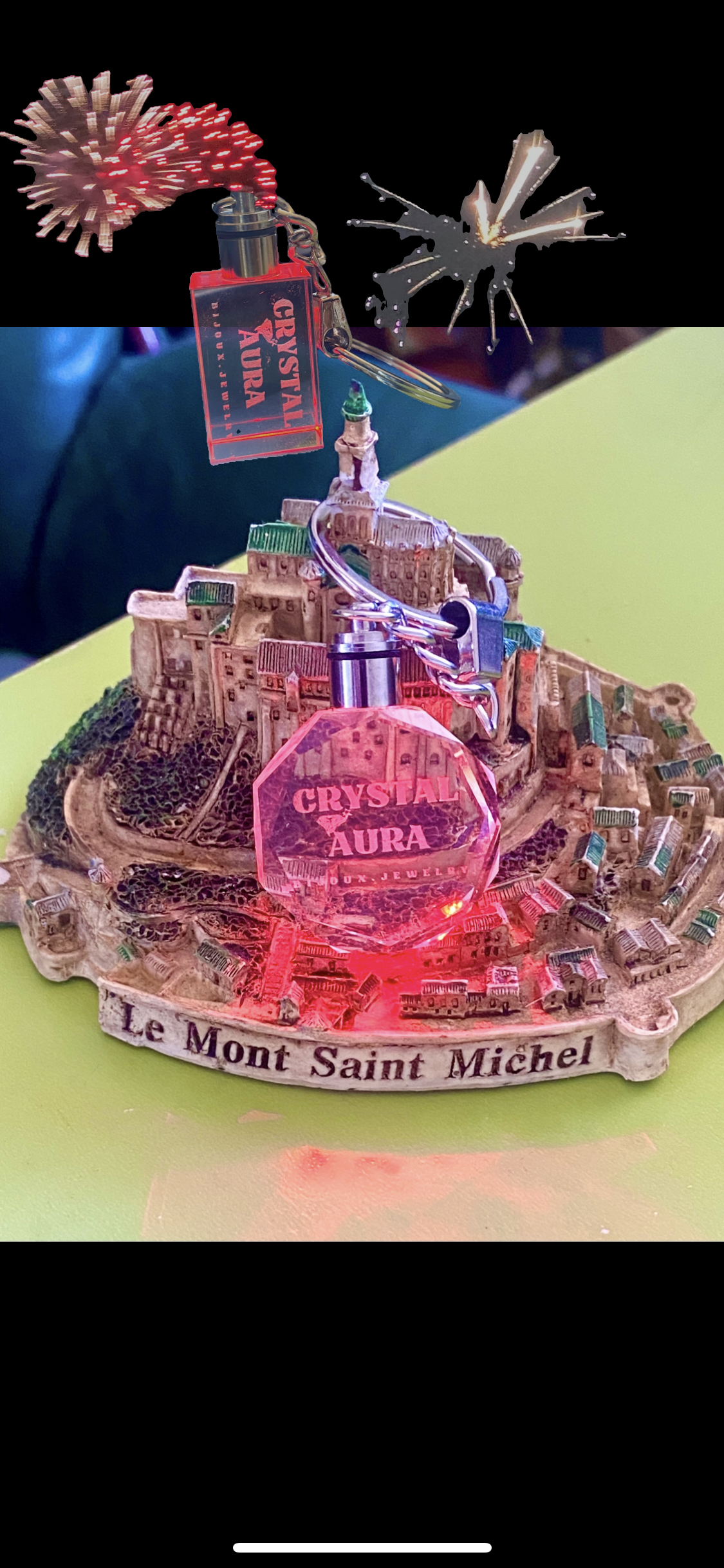 Porte clé en verre en cristal lumineux forme arrondie irrégulière laser personnalisable