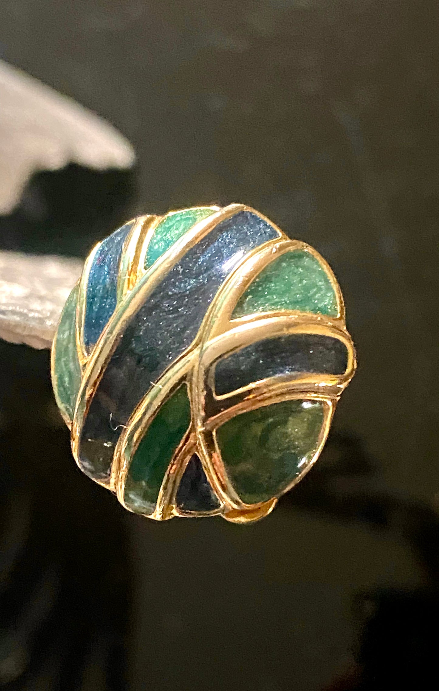 ➰Boucles d’oreille chic plaqué or avec perles saphir bleu ou vert tressé, fermoir en pince, 2 articles uniques 5
