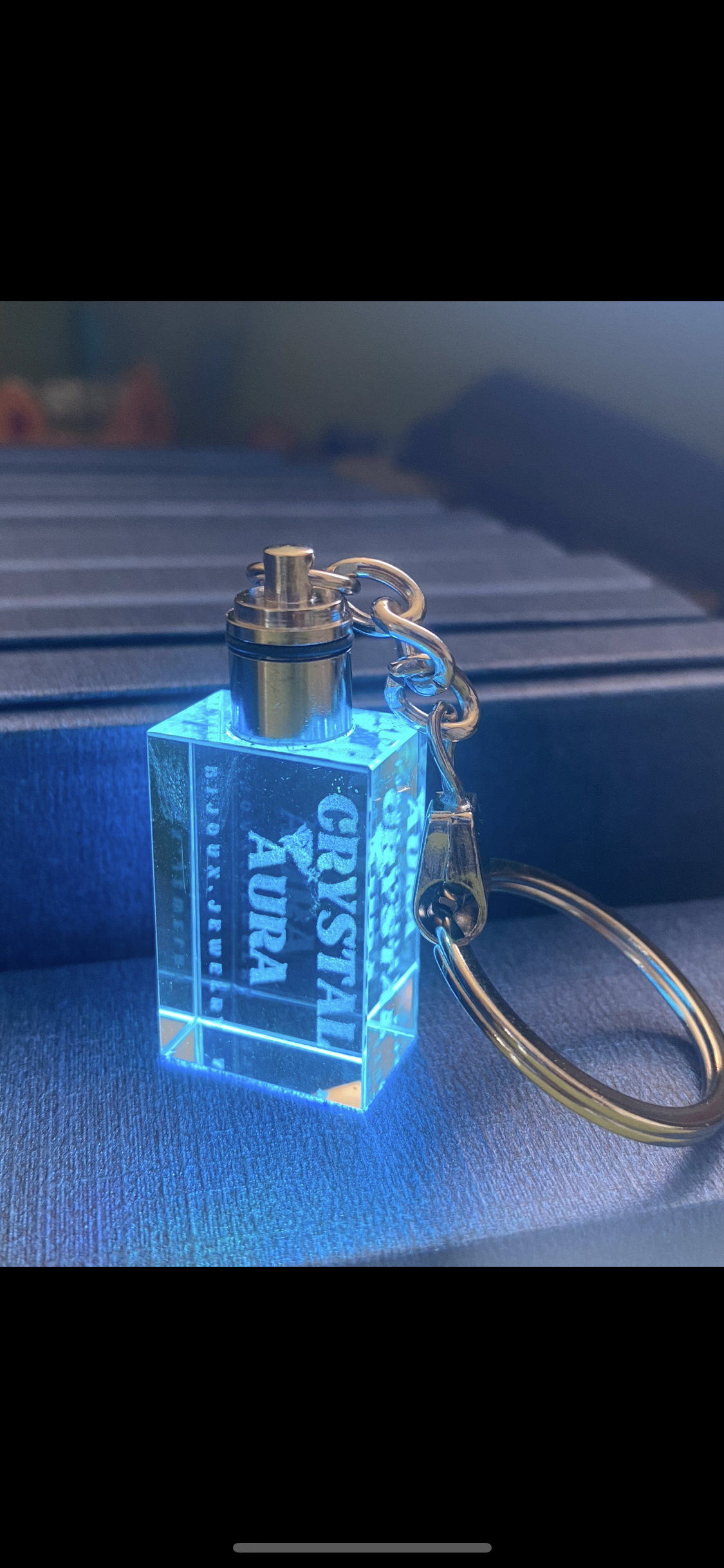 Porte clé en verre en cristal lumineux laser personnalisable
