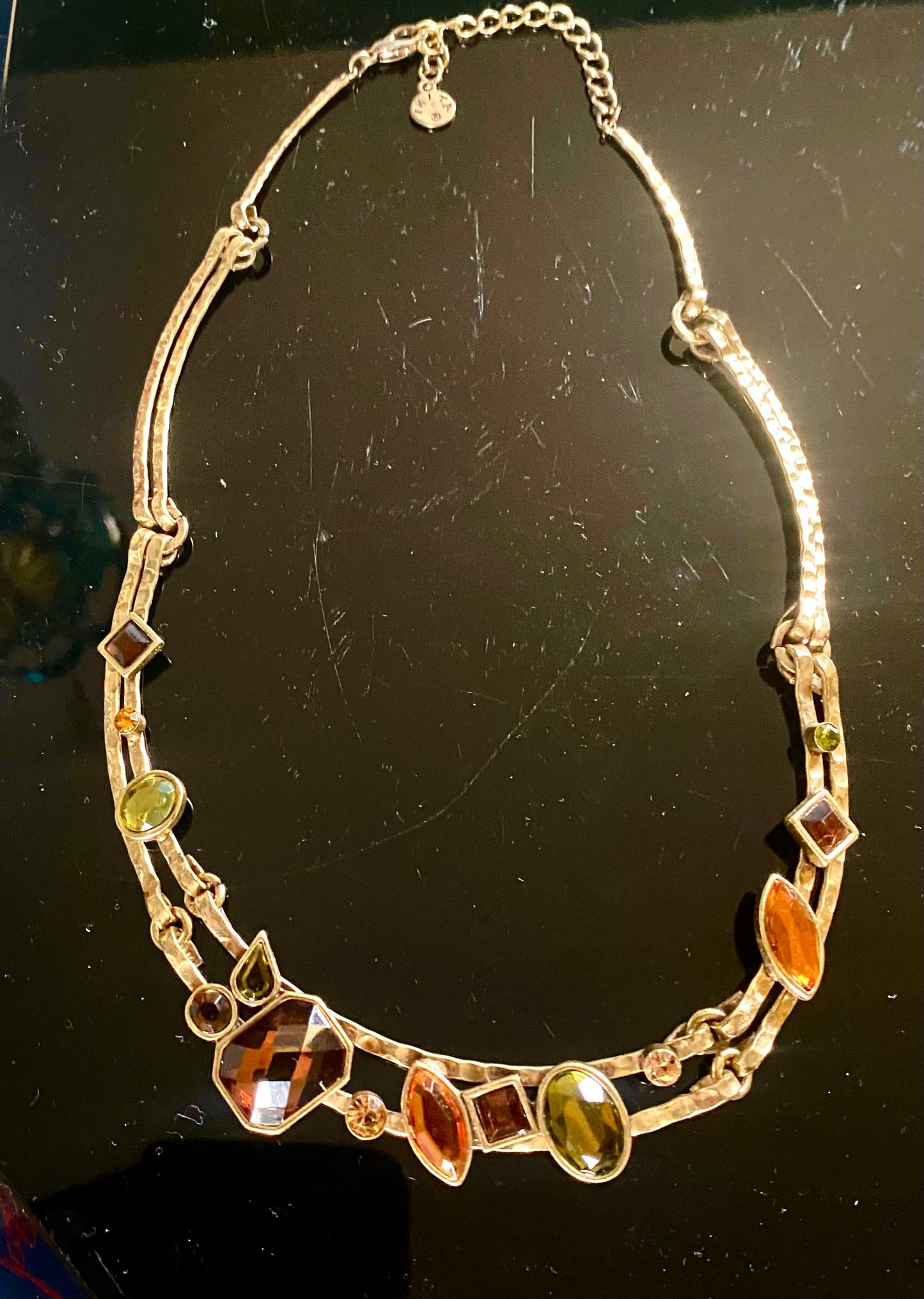 Colliers en acier inoxydable ,plaqué or avec perles colorées,pièce unique, haute qualité 4a