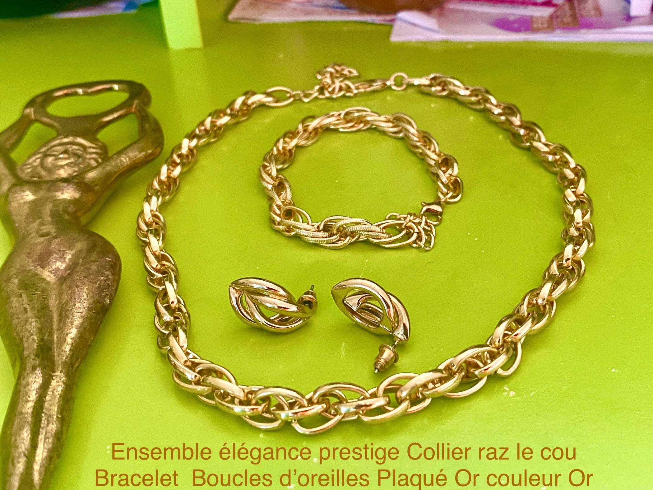 Ensemble Bijoux Collier Bracelet Boucle Set