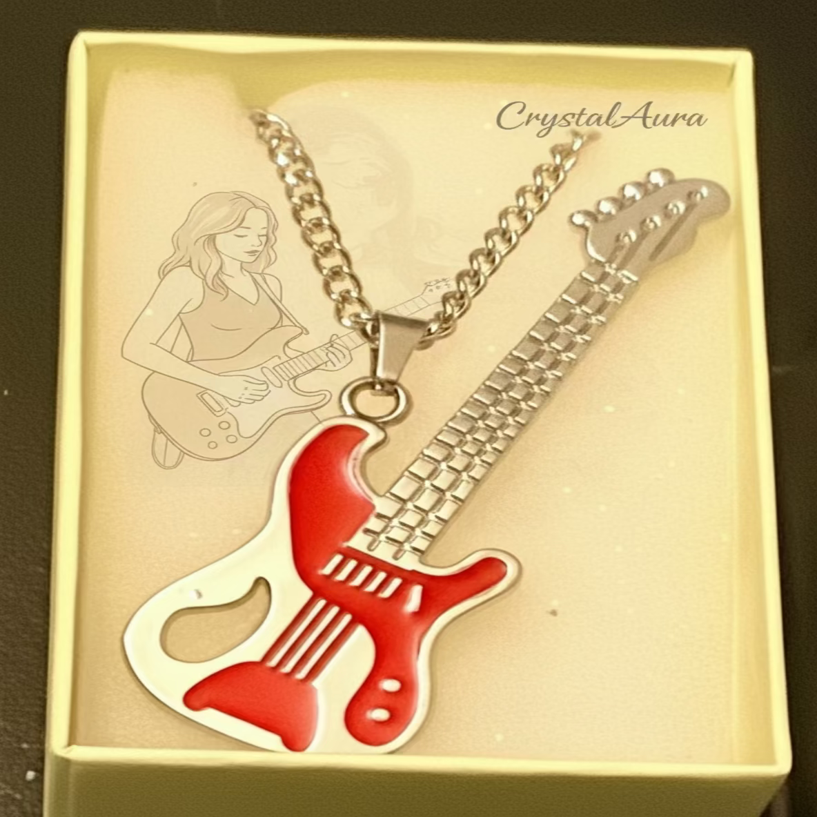 Collier Tendance Métal - Collection 4 Styles Uniques - Croix, Cœur, Guitare, As de Cœur