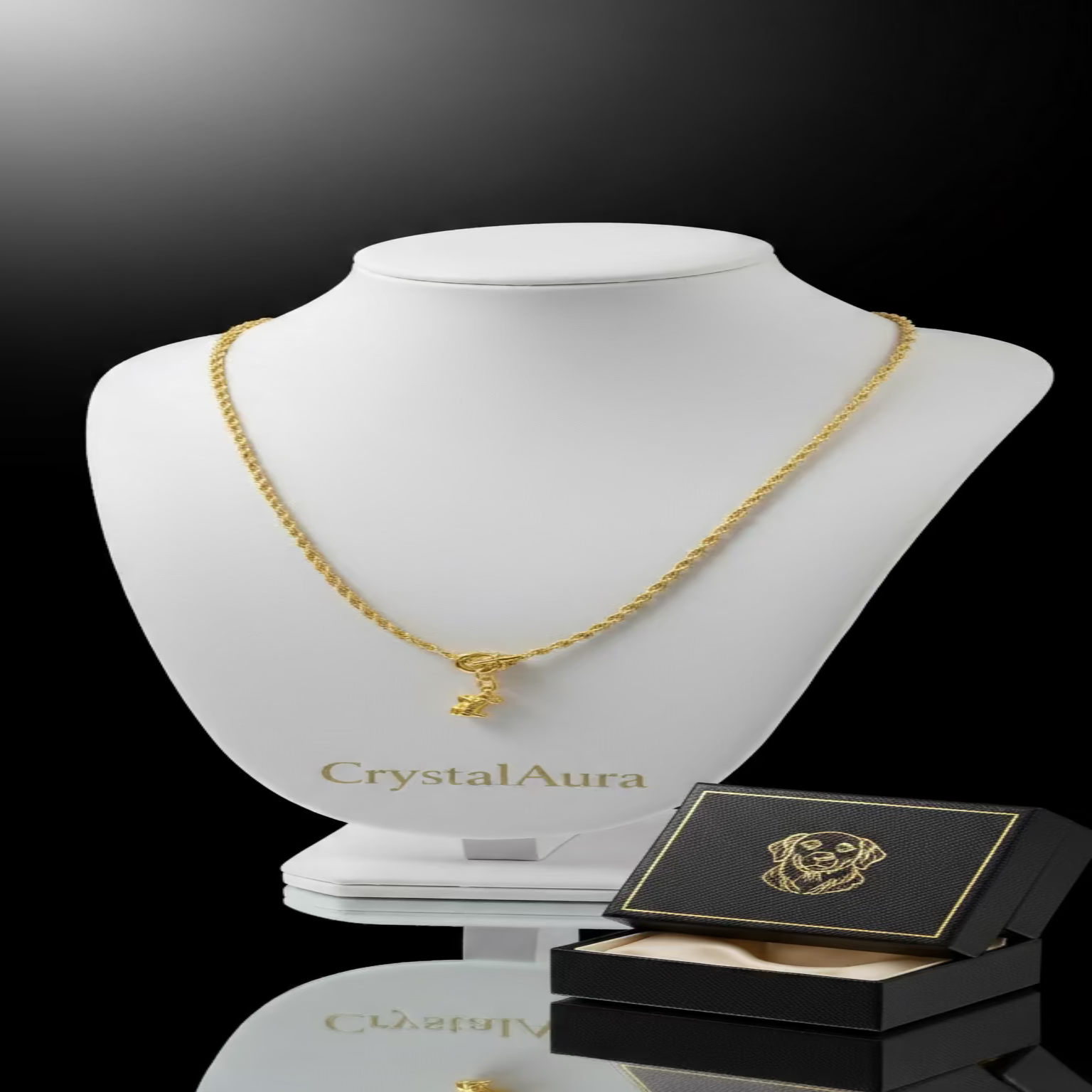 Collier Chaîne Fine Pendentif Chien - Or Fashion Élégant