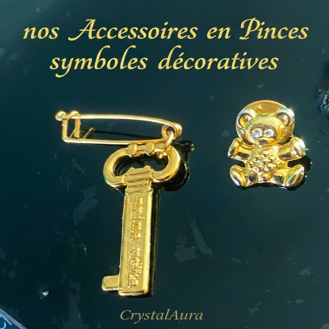 ✨ Pince Mini Ourson Plaqué Or - Accessoire Bijou Mignon avec Clou de Fixation