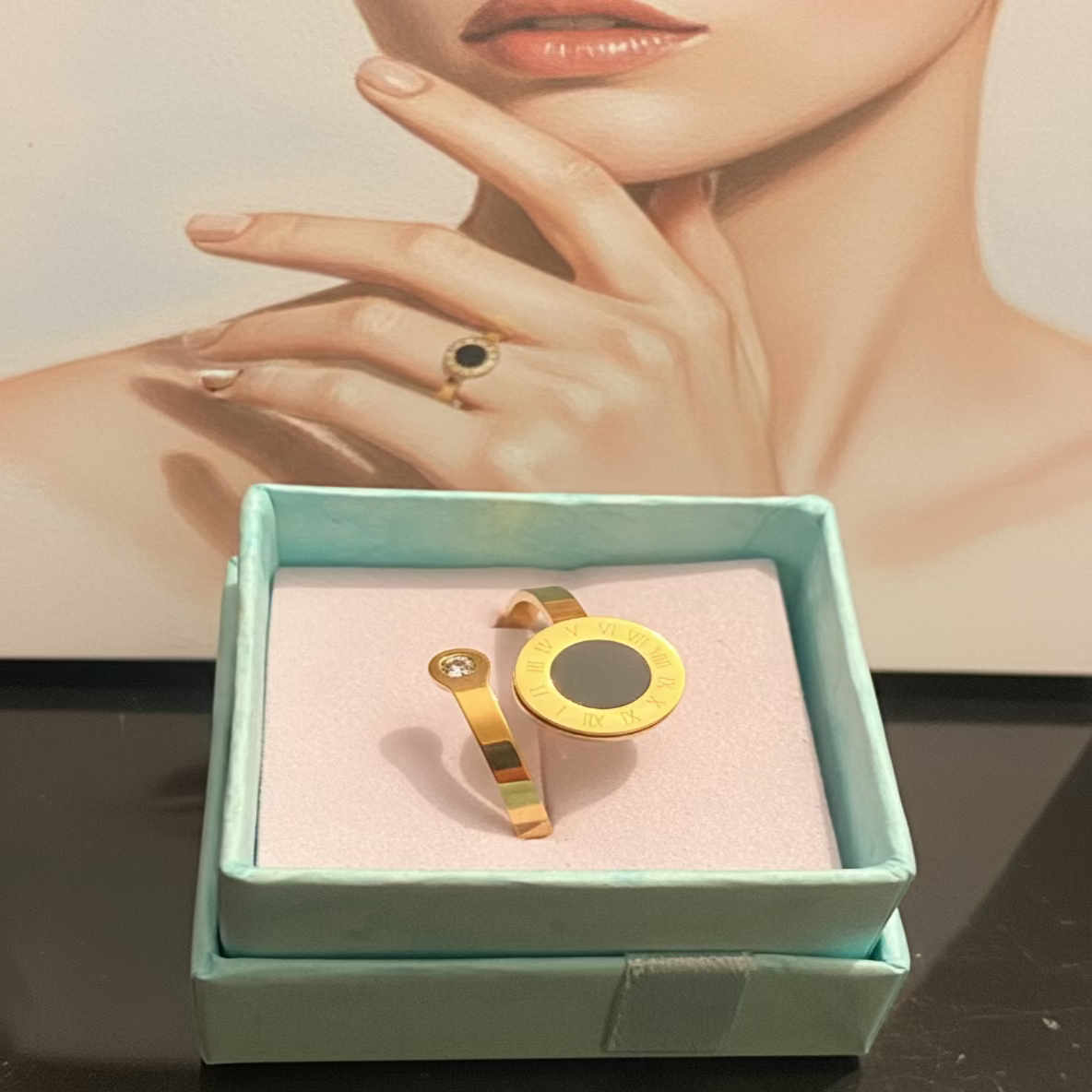 Bagues Artisanales Fashion - 4 Designs Métal Ajustables - Montre, Tête de Mort, Perles