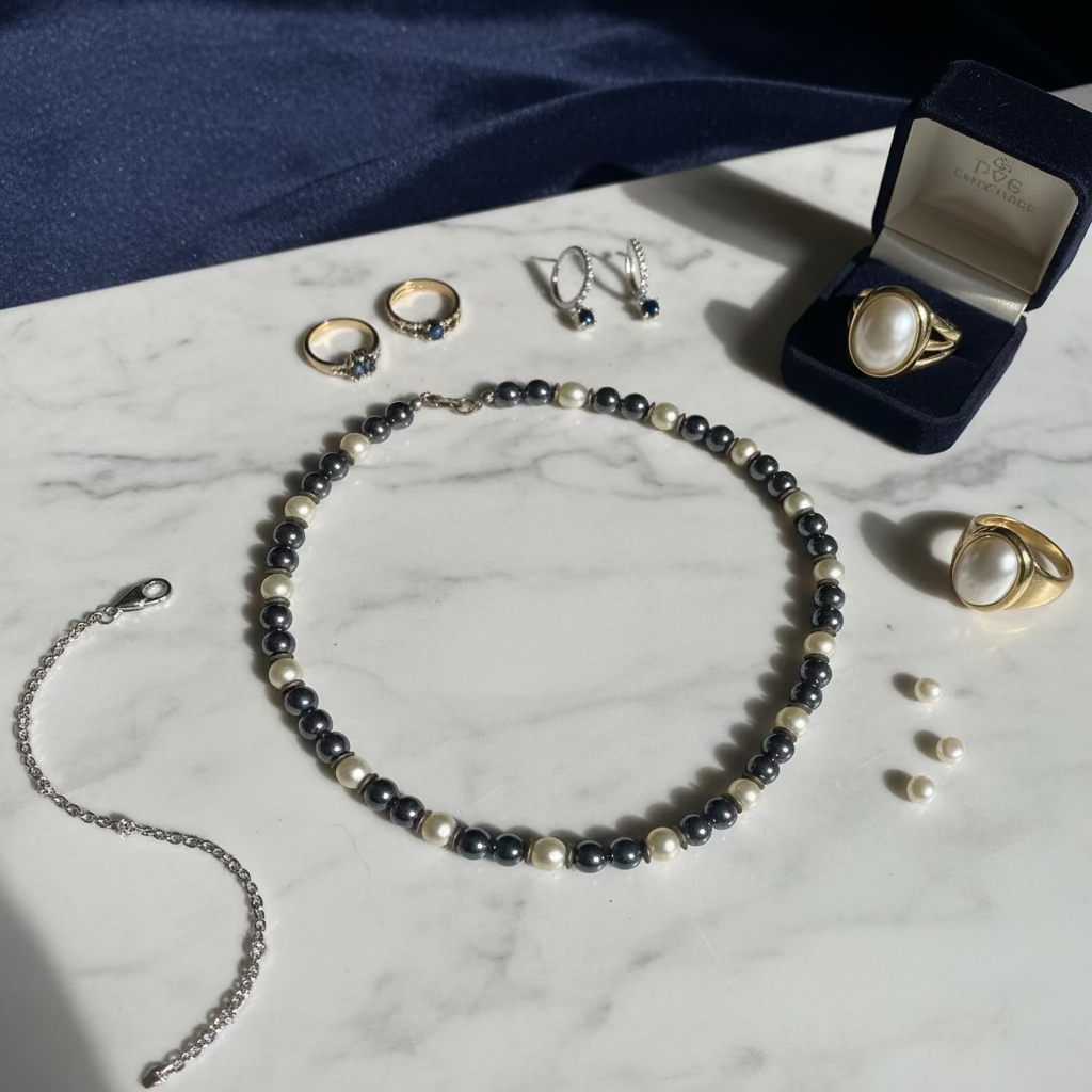 Collier Ras-le-Cou Perles Céramique Résine Prestige