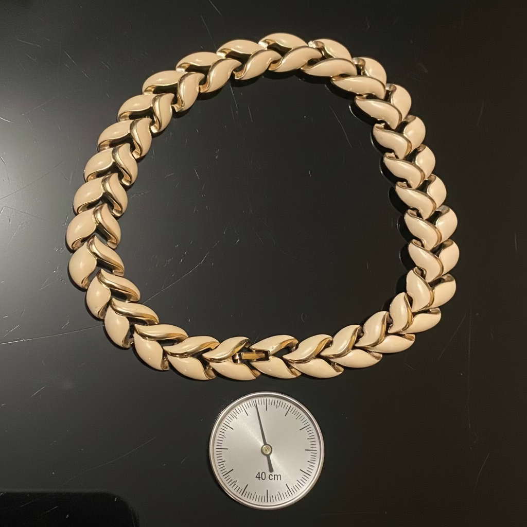 Collier Ras-le-Cou Prestige - Pièces Céramiques Tressées Forme Cœur - Liserés Dorés - Pièce Unique Artisanale