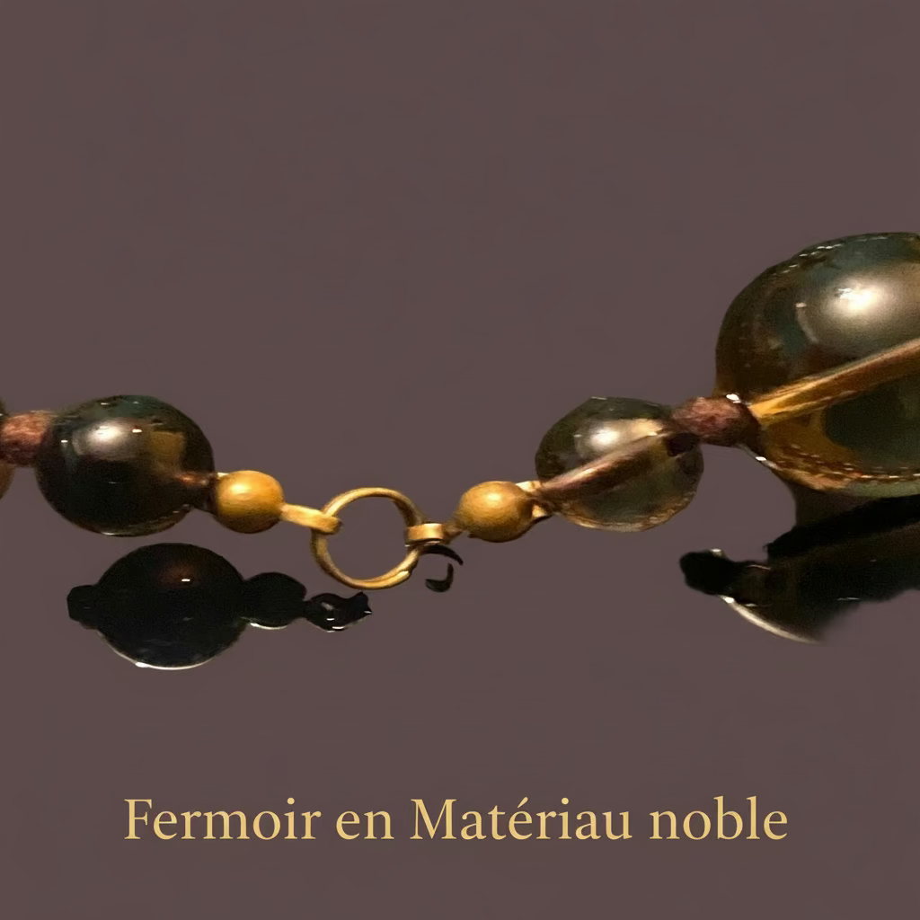 Collier Ras-le-cou Chic Perles Verre Noir Transparent - Pièce Unique Artisanale