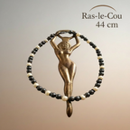 Collier Ras-le-Cou Perles Céramique Résine Prestige