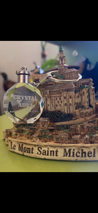 Porte clé en verre en cristal lumineux forme arrondie irrégulière laser personnalisable