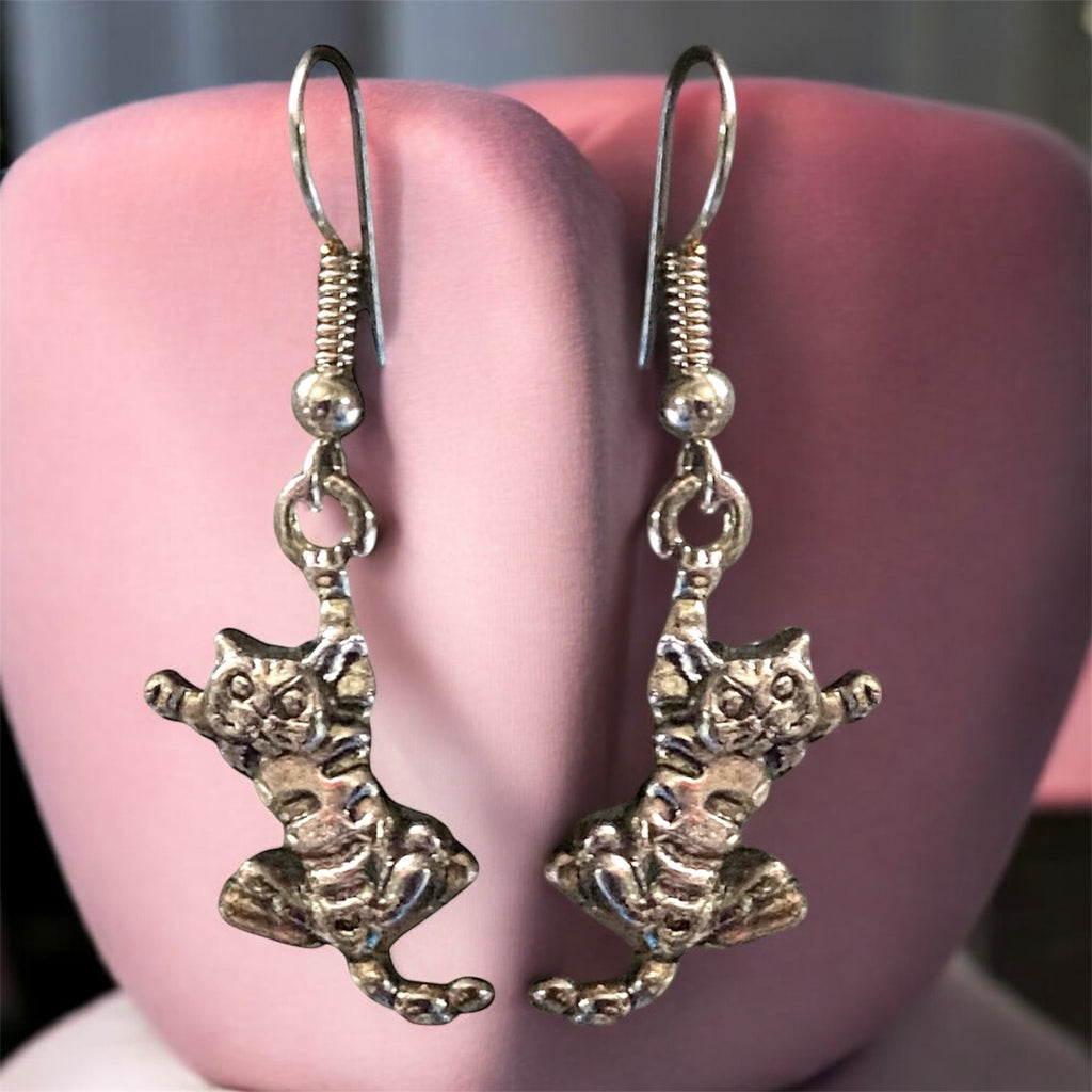 Boucle d'Oreille Métal Chat Modèle Tigré