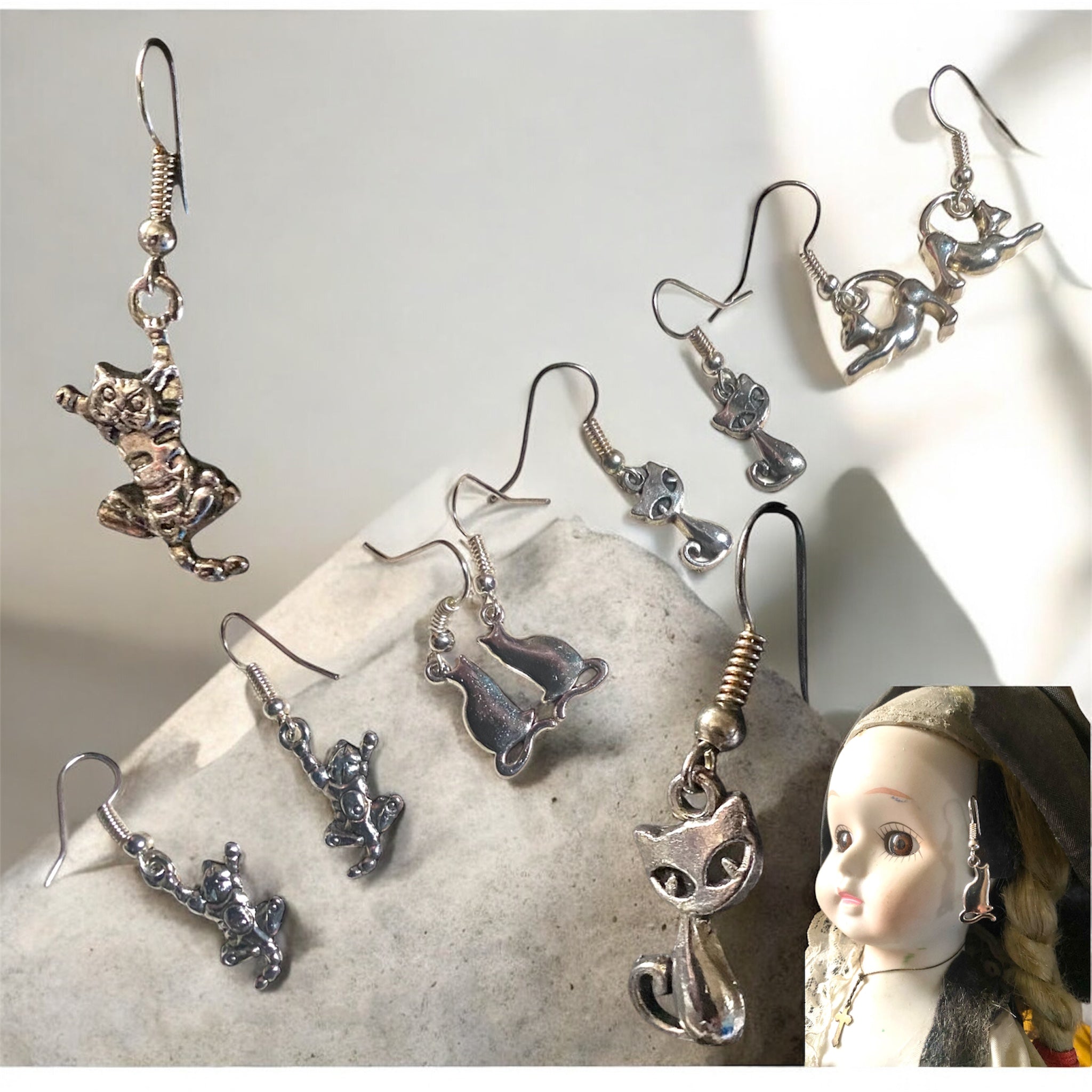 Boucle d'Oreille Métal Chat 4 modèles