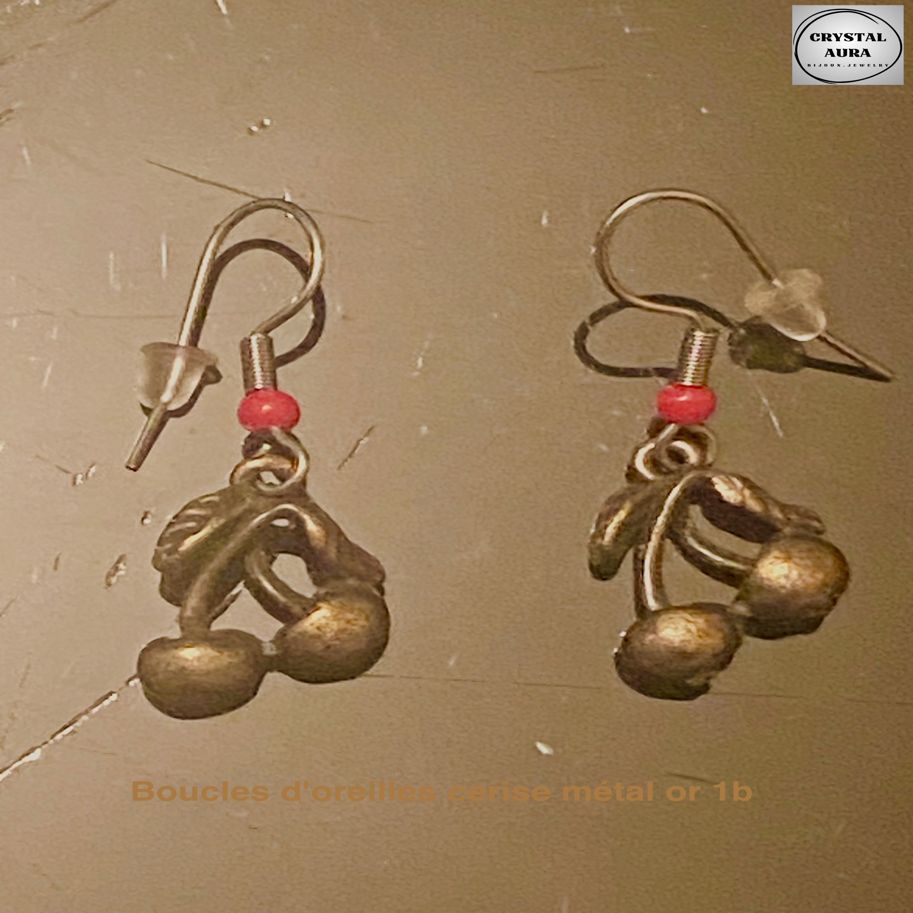 Boucles d'Oreilles Vintage Métal Bronzé - 2 Styles Mini Perles cerises & Micro