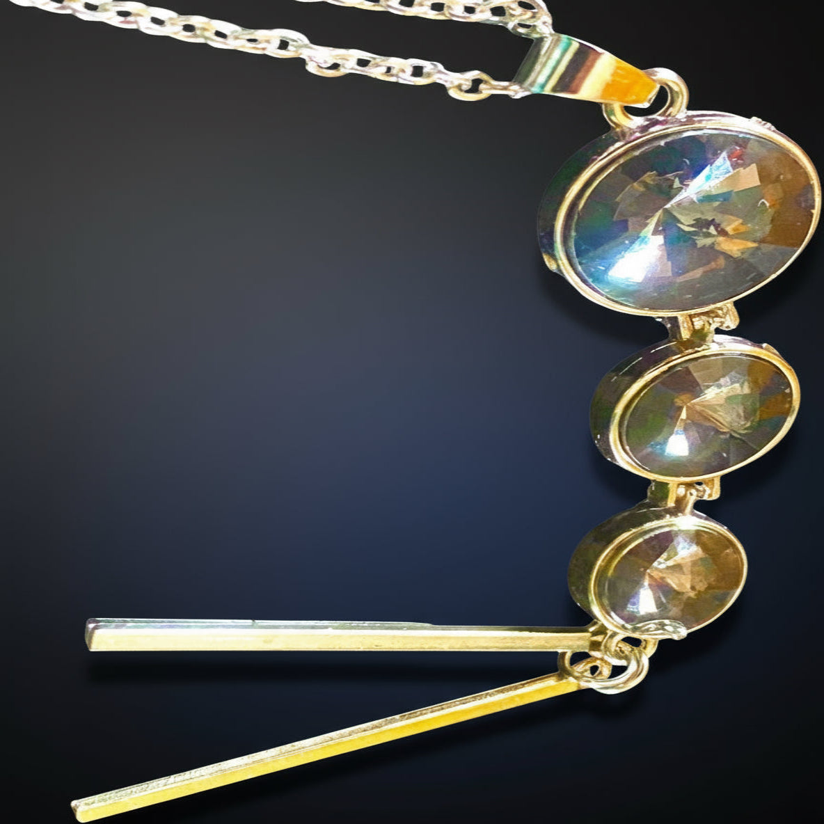 Pendent Metal perle vue de face macro