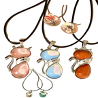 Collier Solidaire Chat - Pendentif Résine Perlé