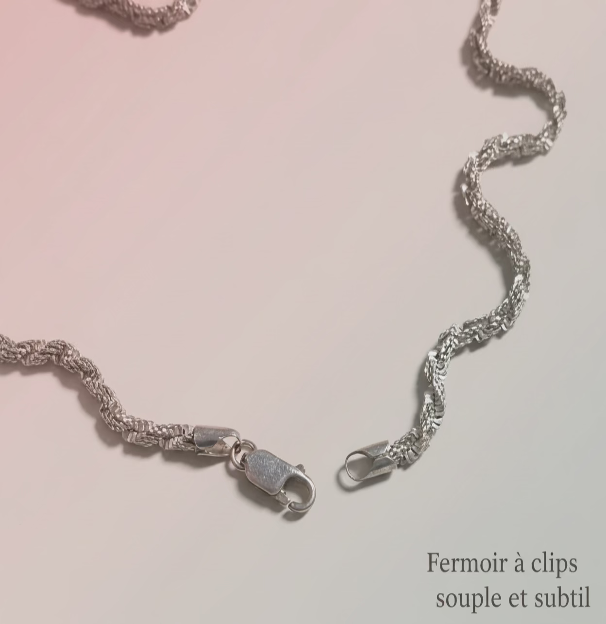 Collier Argent Design vue zoom Fermoir
