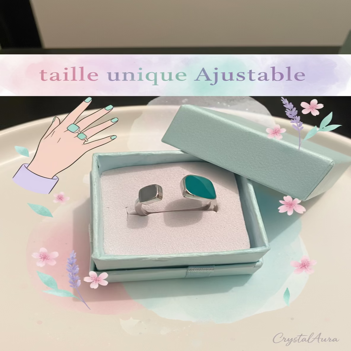 Bagues Artisanales Fashion - 4 Designs Métal Ajustables - Montre, Tête de Mort, Perles