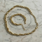 Parure 3 Pièces Dorée - Collier Bracelet Boucles - CrystalAura Bijoux Fantaisie Uniques