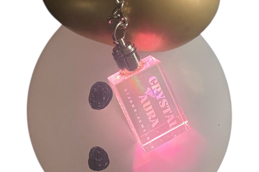 Porte-Clé Keychain Cristal 3D Lumineux LED Personnalisable - Gravure Laser Photo- texte