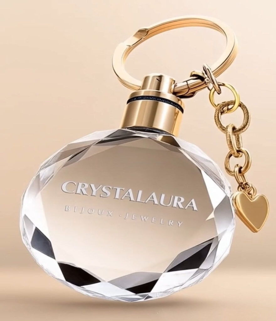 Porte-Clé Keychain Cristal LED 3D Personnalisable