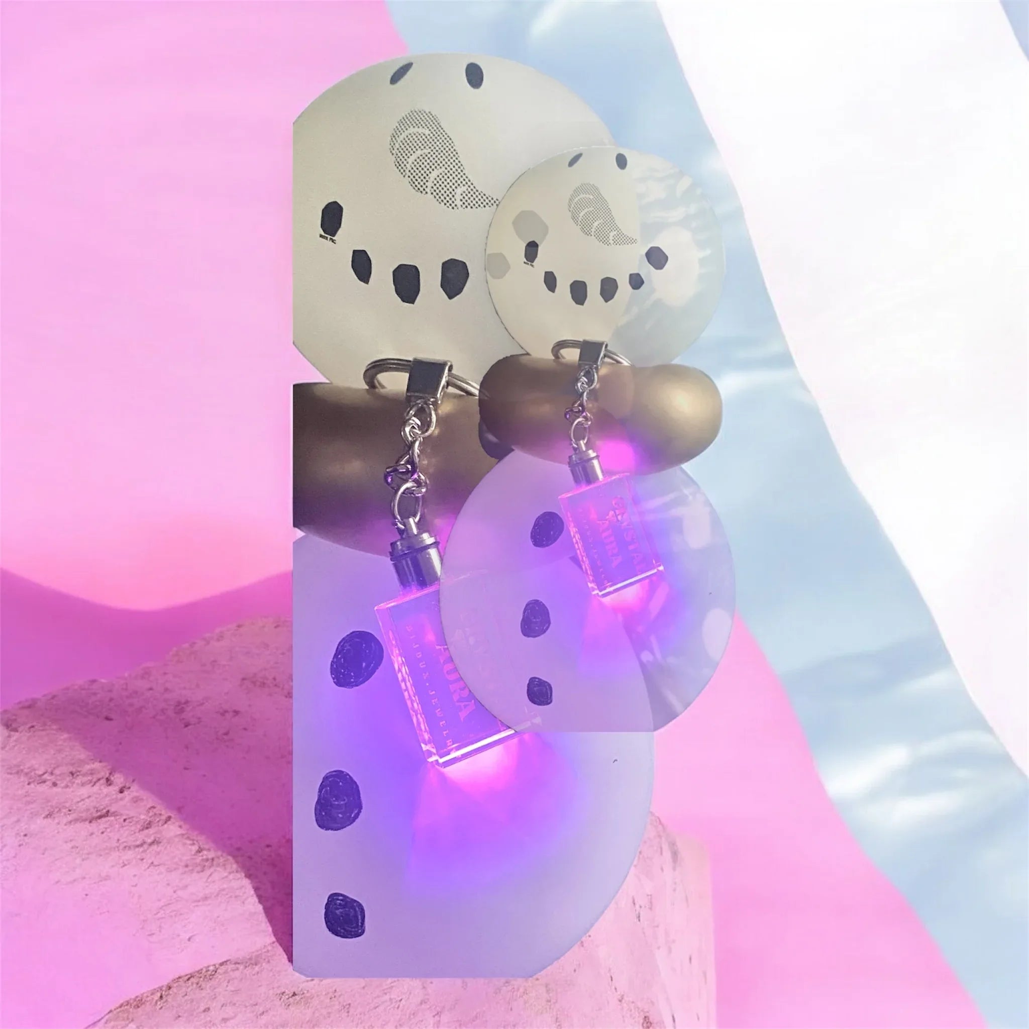 Porte-Clé Keychain Cristal 3D Lumineux LED Personnalisable - Gravure Laser Photo- texte – Image 8