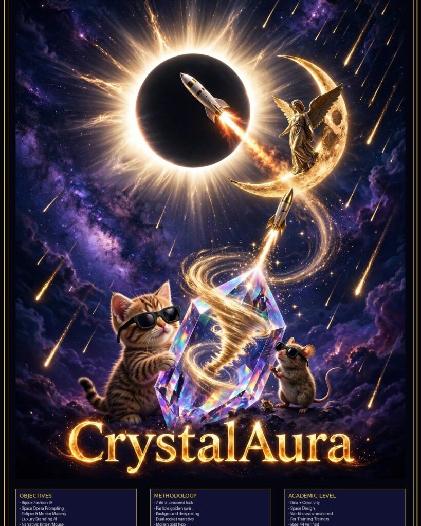 Affiche Universitaire Finale V7 CrystalAura - Poster luxe QR code or massif - Master 2024-2026 - 1080x1350