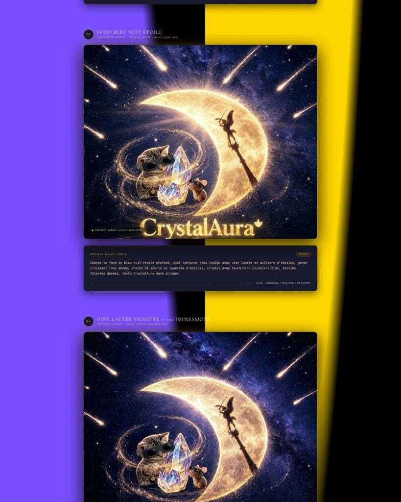 Infographie Prompts Complets 3 CrystalAura - Méthodologie complète - Uniforme 1080x1350